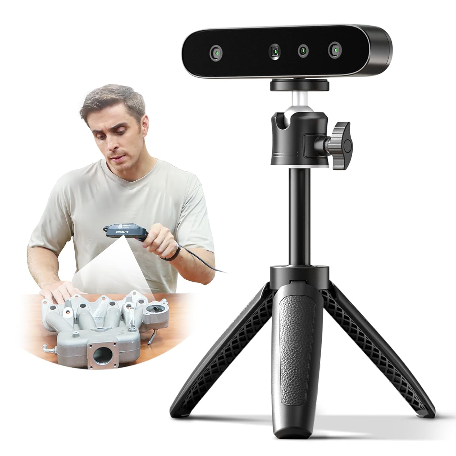 Creality CR-Ferret SE 3D Scanner 0.1mm High Precision Desktop Scanner Flexible Scanner Scanner Scanner Anti-shake 24bit Full Color Scanner for Mac Windows