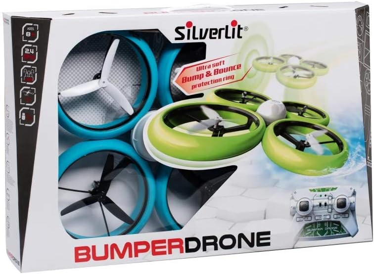 Silverlit Flybotic by Bumper Children's Drone Shockproof Headless Mode Landing and Take-Off on Water - Random Model Blue or Green - Indoor/Outdoor Use, 84807