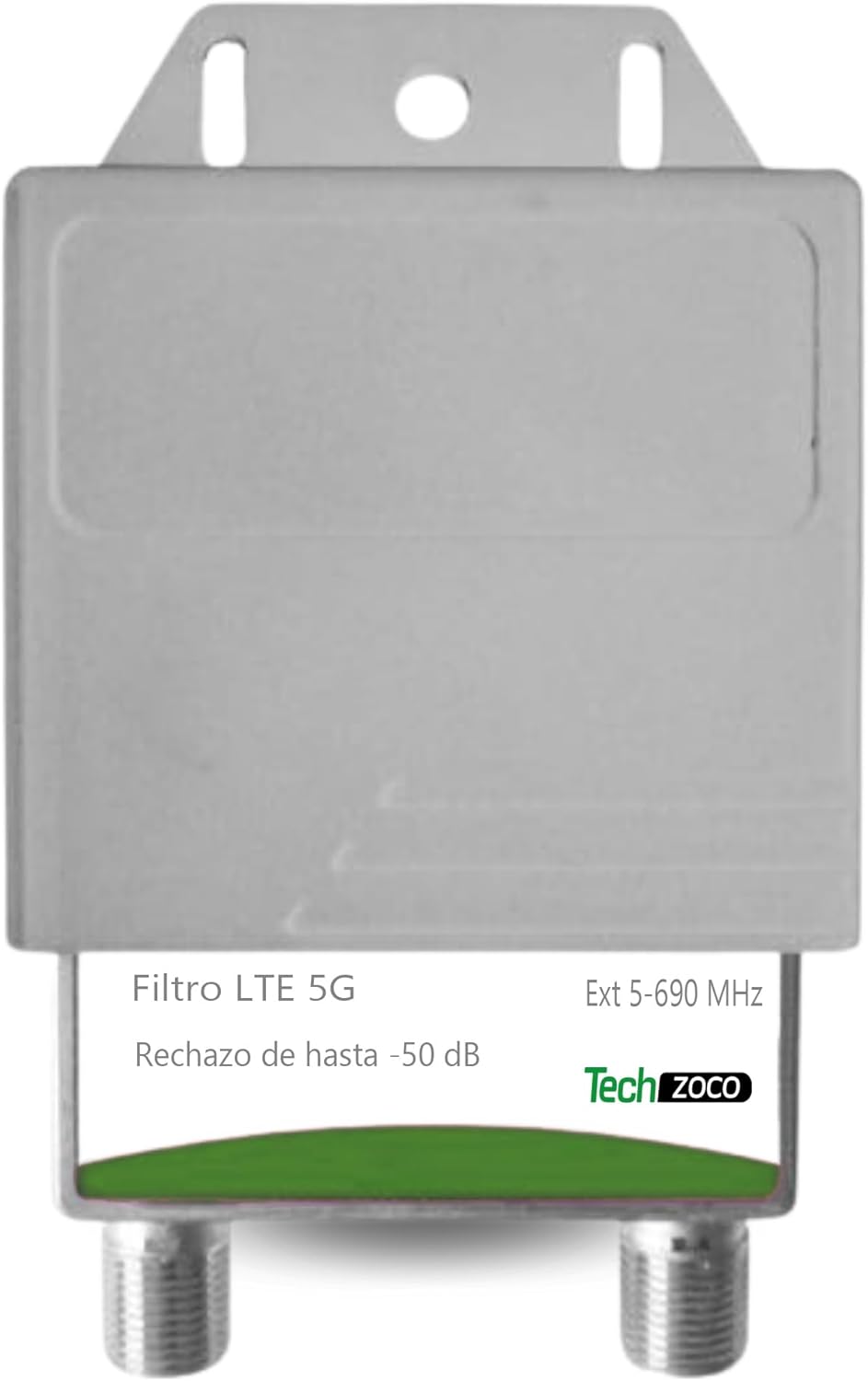 TECHZOCO Outdoor 5G LTE filter, low pass filter with -50 dB rejection, filter designed to cut from frequency 694 MHz, channel 48 of TNT, outdoor use, female F connection