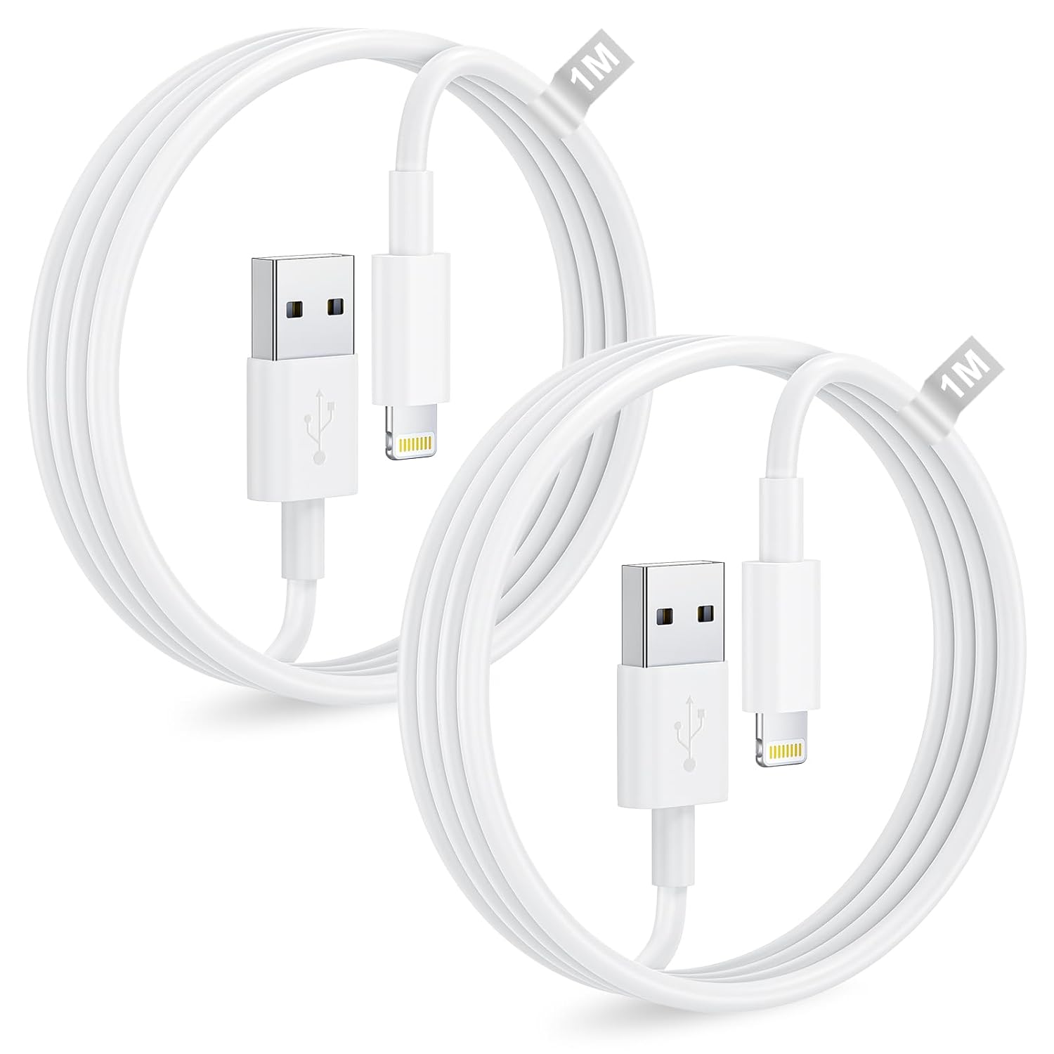 Bamkey iPhone 1 m 2 Pack [MFi Certified], iPhone Charger Cable Lightning USB Cable iPhone Fast Charging Cord iPhone Wire Charger for iPhone 14/13/12/11/Pro Max/X/XS/XR/8/7 Plus/SE, iPad