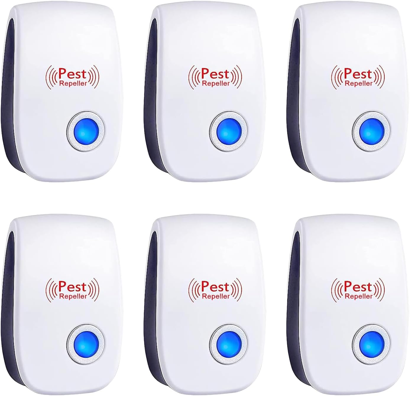 Ultrasonic Mice and Rats, 6 Pack Anti Mosquito Ultrasonic Spider Repellent, Indoor Ultrasonic Rodent Repellent for Mice, Rodents, Spiders, Mosquitoes, Cockroaches
