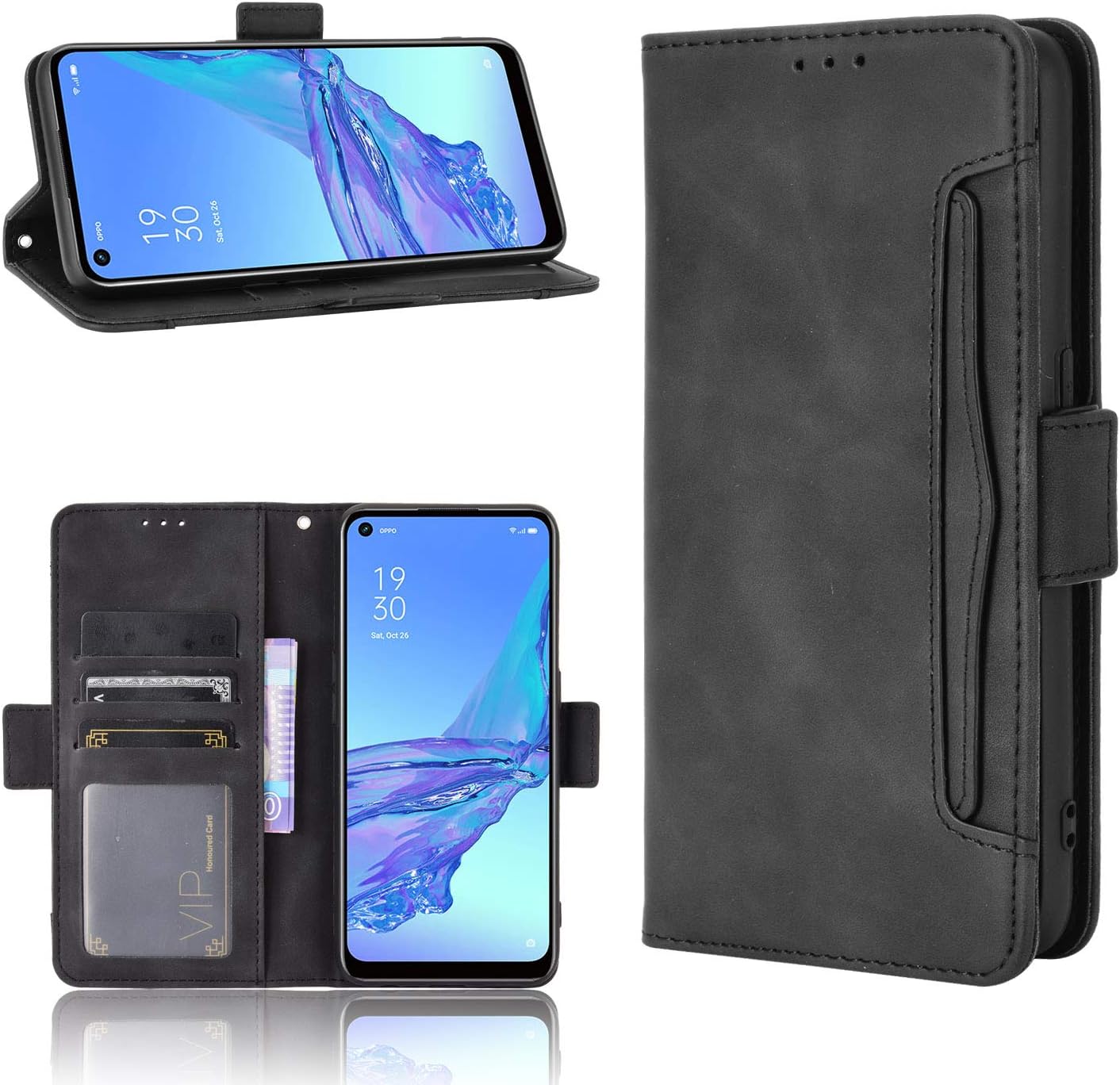 BellaCase ZTE Blade V40 Pro Coque [Étui Portefeuille] [Fonction Support] [Slots pour Cartes] [Couverture à Rabat Magnétique] Compatible avec Le Smartphone ZTE Blade V40 Pro(Noir)