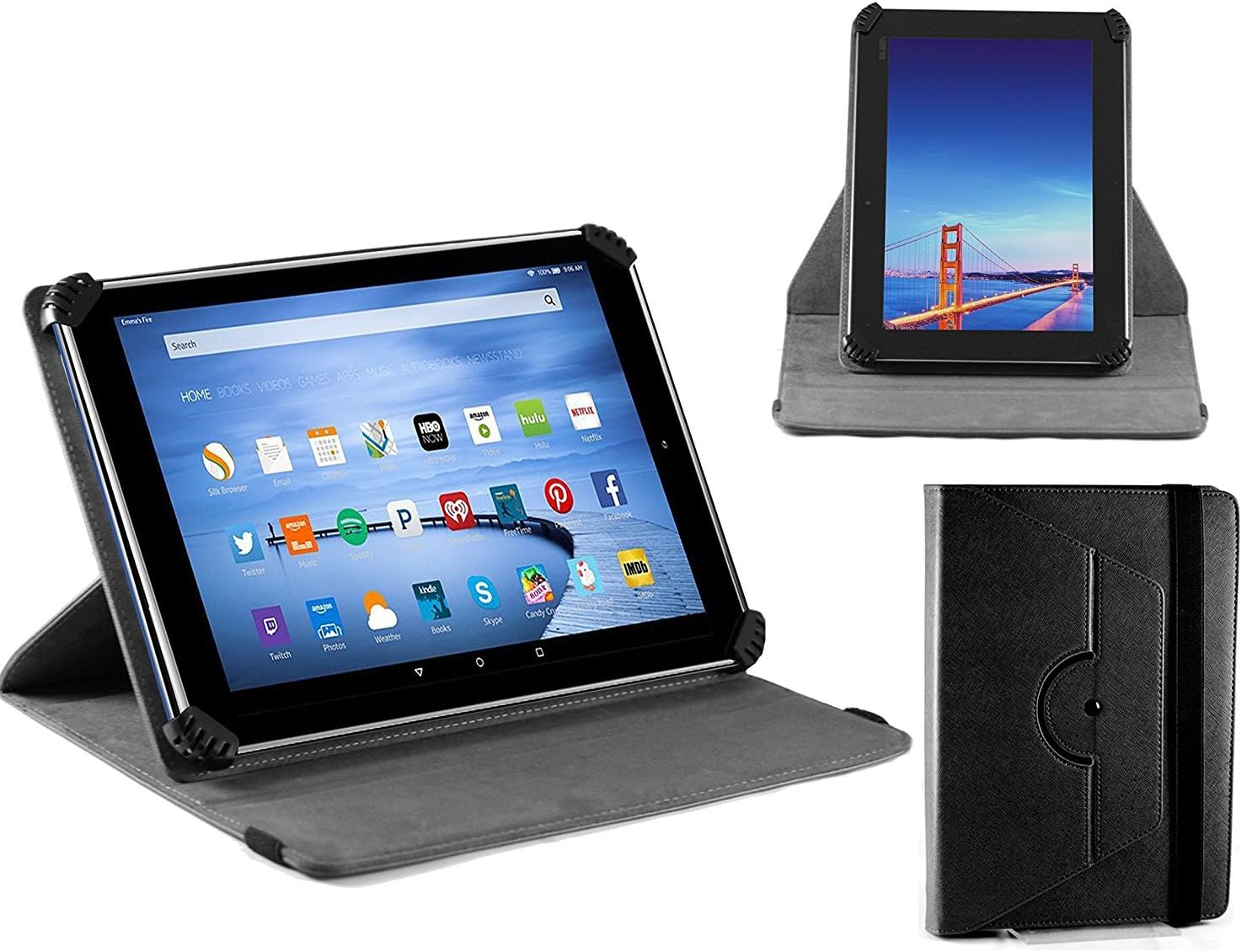 Navitech Folio Case with Stylus Black Compatible with NeoCore N1 10.1 Inch Tablet PC