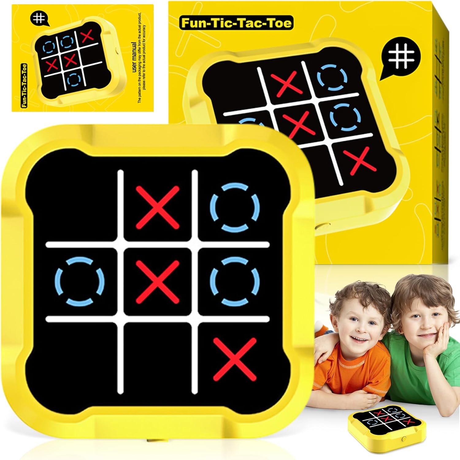 Tccydm Tic Tac Toe Bolt Game Console, Electronic Tic Tac Toe, Portable Console, Portable Travel Game Console for Children and Adults