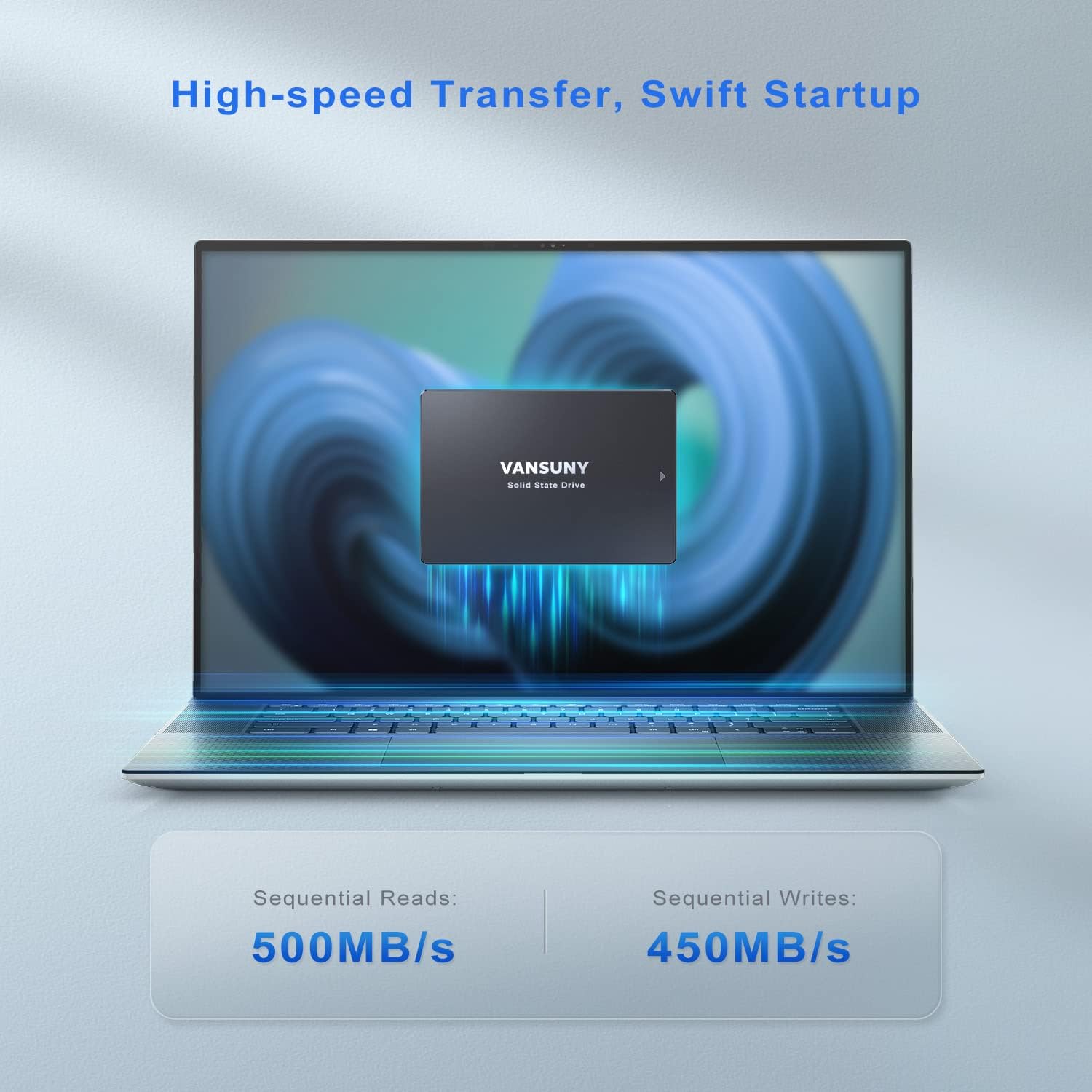 Vansuny 1TB SATA III SSD Internal Solid State Drive 2.5" Internal Drive Advanced 3D NAND Flash Up to 500MB/s Hard Drive SSD for PC Laptop