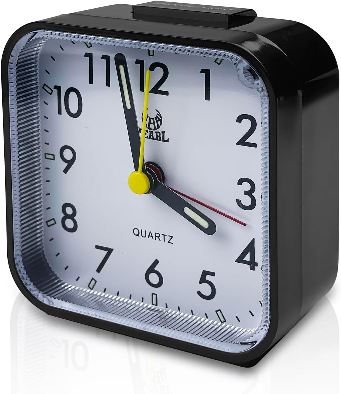 Tekenewbse Analogue Morning Alarm Clock, Battery Operated Alarm Clock, Travel Alarm Clock, Small Alarm Clock, Battery Alarms, Quiet, Analogue without Tic Tac, Small Clock, Light and Repeat Function