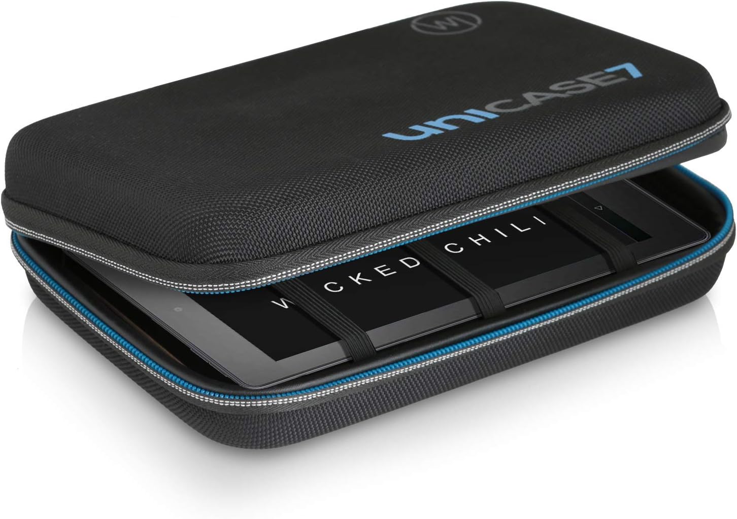 Wicked Chili Universal Case, Hard Bag for Small Electronic Devices, Bag for Game Console, Tab, GPS, Tablet, 6-7 Inch, Cable, Powerbank, Case (Interior: 210x130x45mm), Black, Modern
