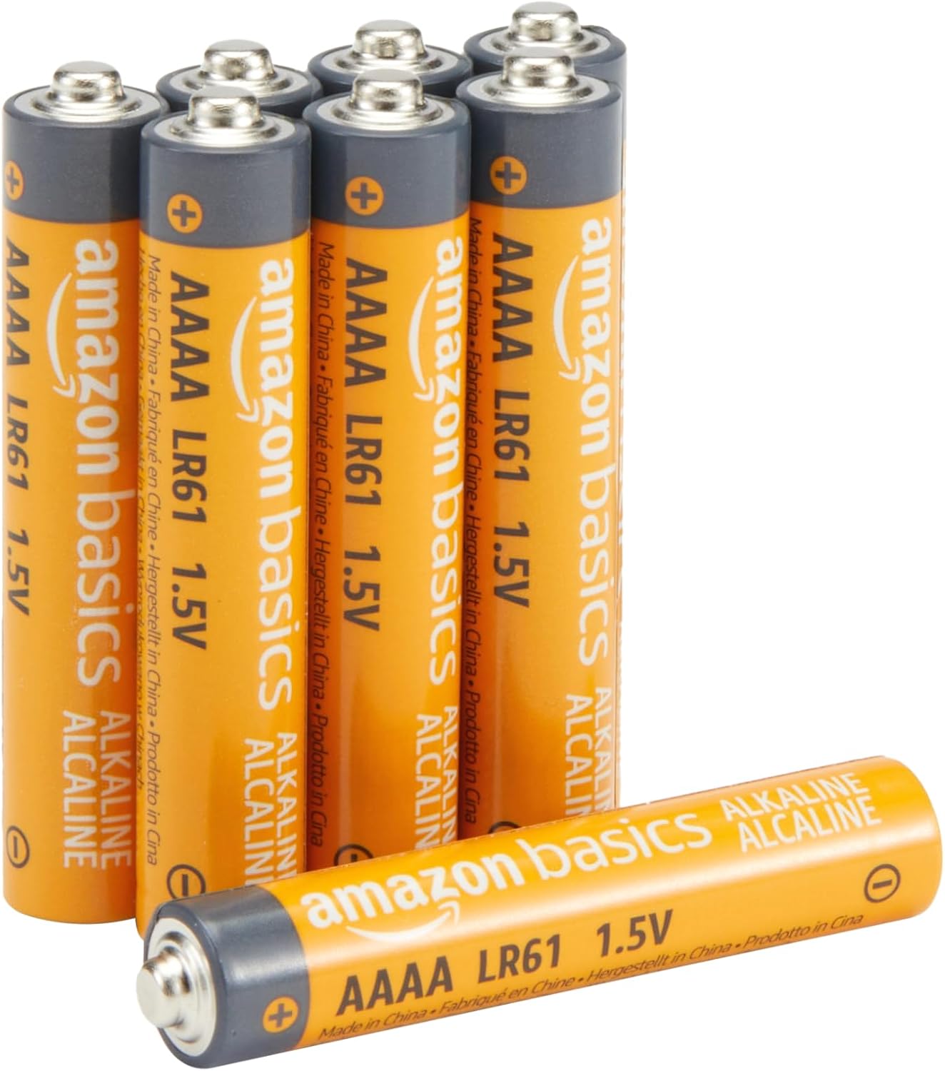 Amazon Basics 8 x High Performance AAAA Alkaline Batteries, 1.5 V, 3 Year Shelf Life