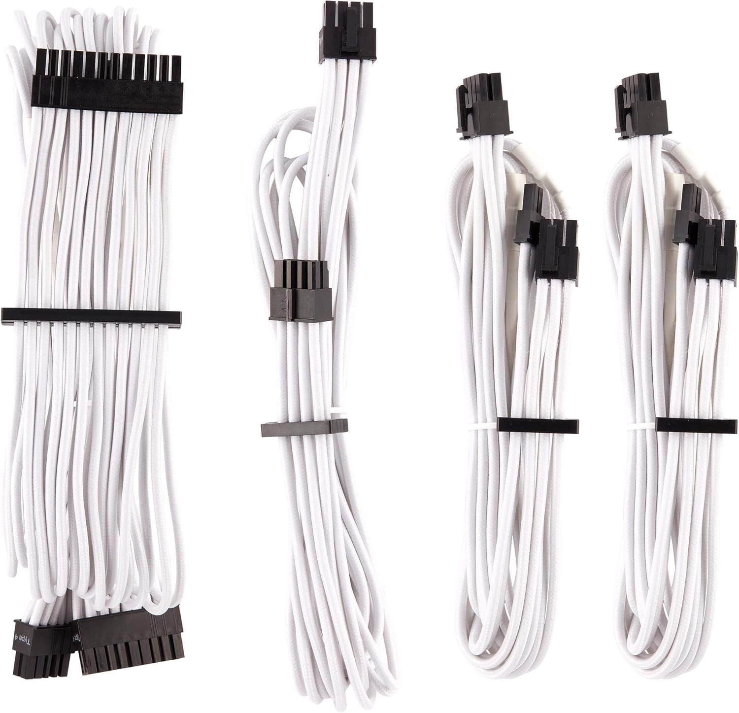 Individual Sheathed Type 4 Gen 4 Power Cable Starter Kit - White
