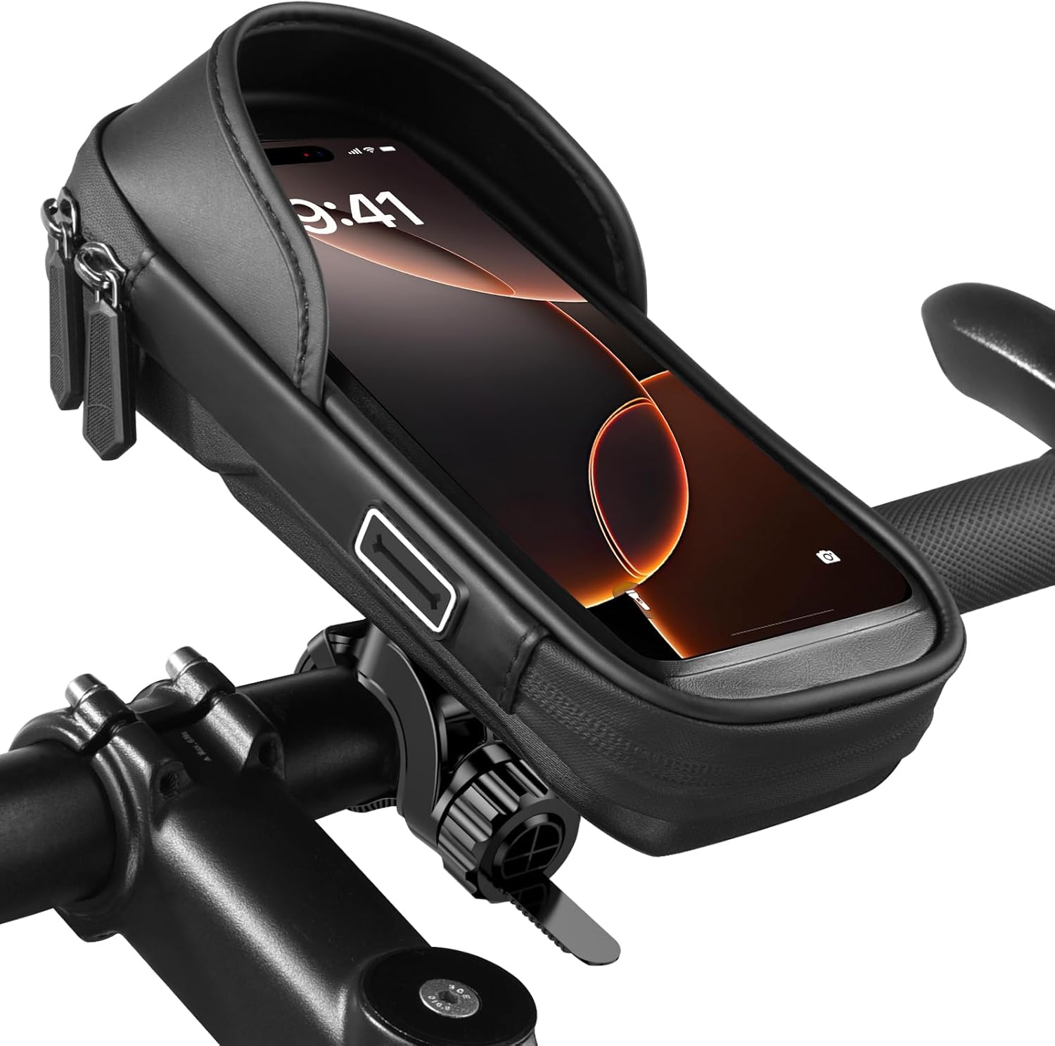 Waterproof motorcycle phone holder, handlebar bag for 5.5 to 7 inch smartphone, bicycle phone holder, electric scooter accessory
