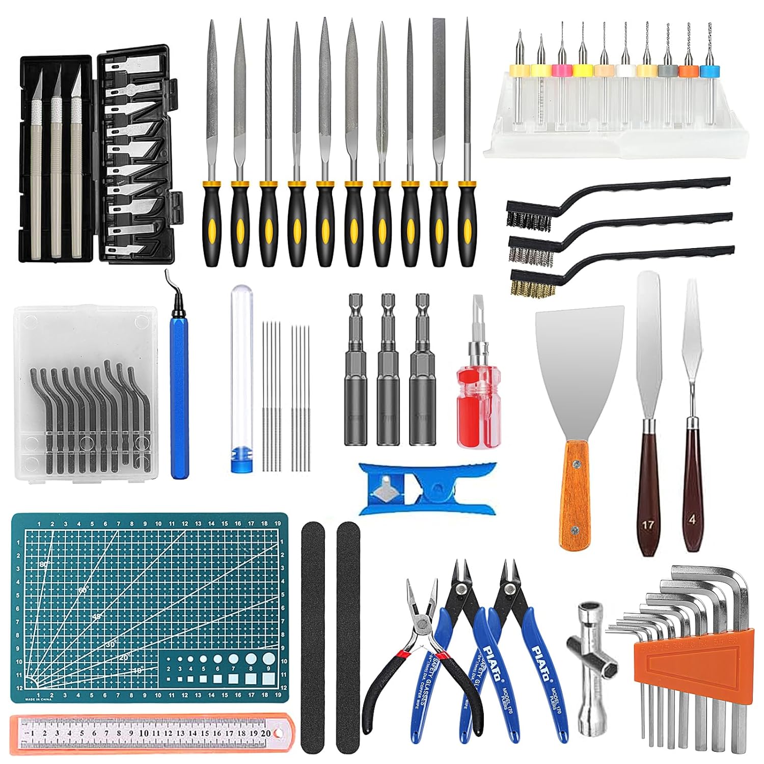 KOMABLEN 84 Piece Model Kit 3D Printer Tools Accessories 3D Printing Kit with Deburrer, Printer Cleaning Kit, for Removal Cleaning