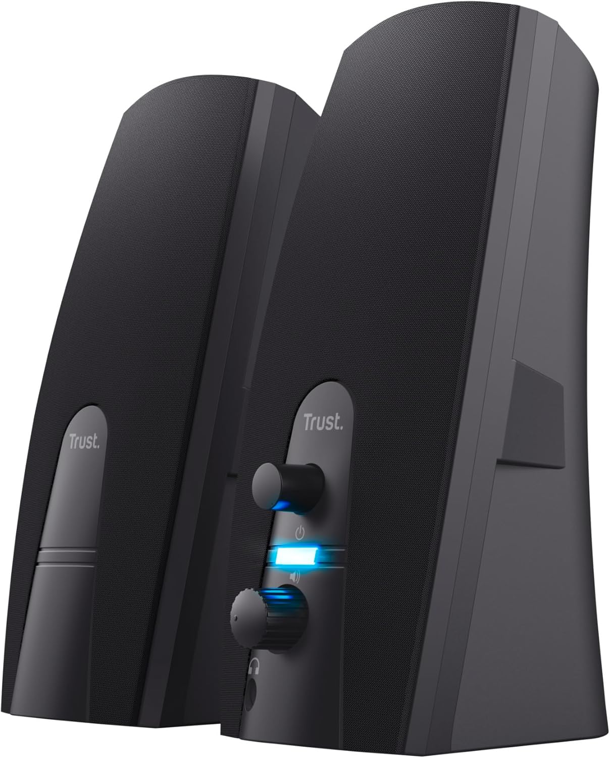 Trust Almo PC Speaker 2.0, 10 Watt (5W RMS), USB Powered, 3.5 mm Aux Jacks, Stereo Speakers, Speaker for PC, Computer, Laptop – Black