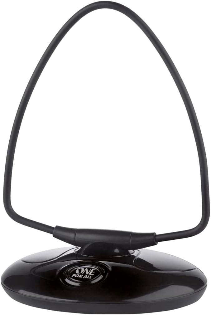 One For All SV9021 Indoor Digital TV Antenna Unamplified, Ready to Receive Digital and Analog TV Signals within 3 Miles Radius, HD Ready, HDTV Antenna, UHF, Black