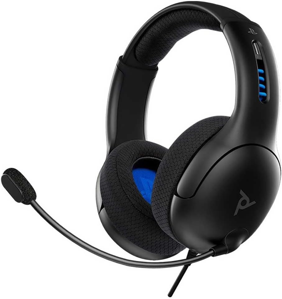 Pdp Gaming Lvl50 Filaire Casque avec Mic pour Playstation, Ps4, Ps5 - Pc, Ipad, Mac, Compatible - Noise Cancelling Microphone, Lightweight, Soft Compourt Over Ear Headphones - Noir