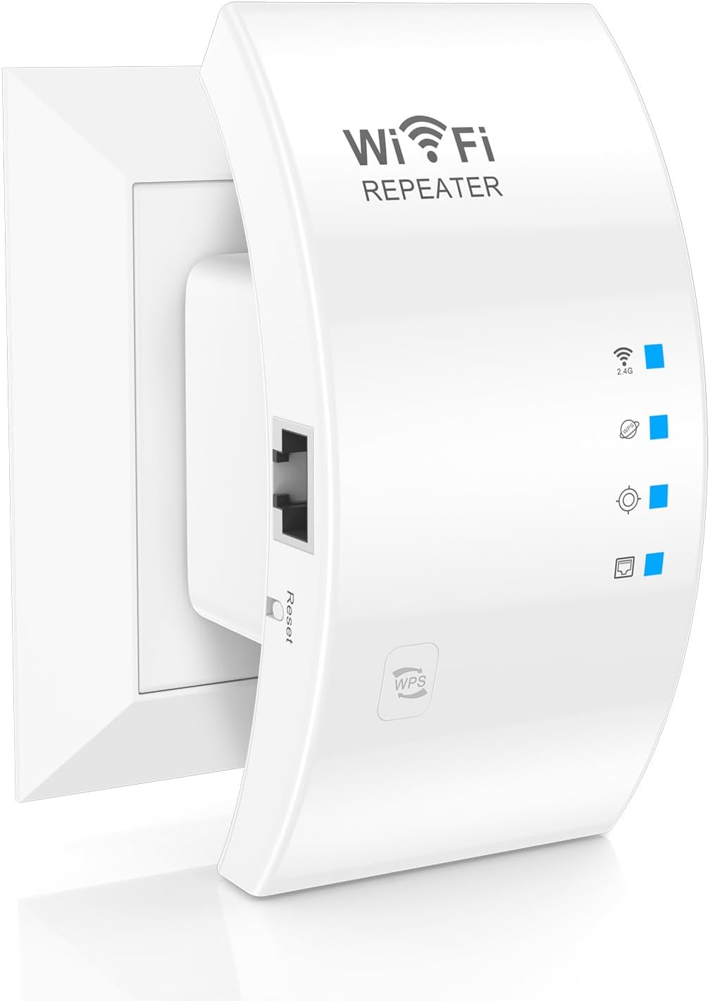 WiFi Amplifier, 1800Mbps, WiFi Repeater, Dual Band, 4 x 180° Swivel Antennas, Ethernet Connection, WLAN Booster Repeater/AP/Router, Simple Installation, EU Plug