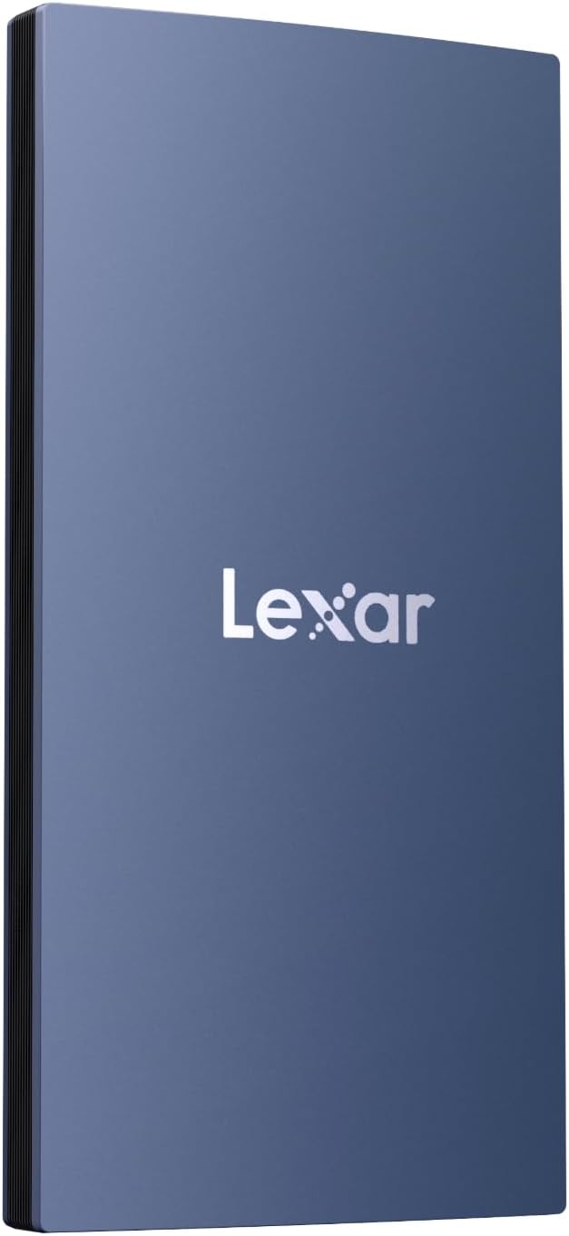 Lexar ES3 External SSD 1TB, USB3.2 Gen2 Portable SSD, PSSD up to 1050MB/s Read 1000MB/s Write External SSD Compatible with iPhone 15 Series /Mac/PS5/XBOX (Blue)