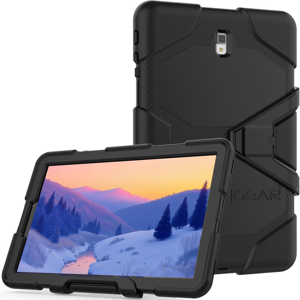 TECHGEAR G-Shock Solid Case for Galaxy Tab S4 10.5 Inch - High Protection Shockproof Hard Case with Removable Stand Compatible for Samsung Galaxy Tab S4 10.5 Inch (SM-T830 Series) [Black]