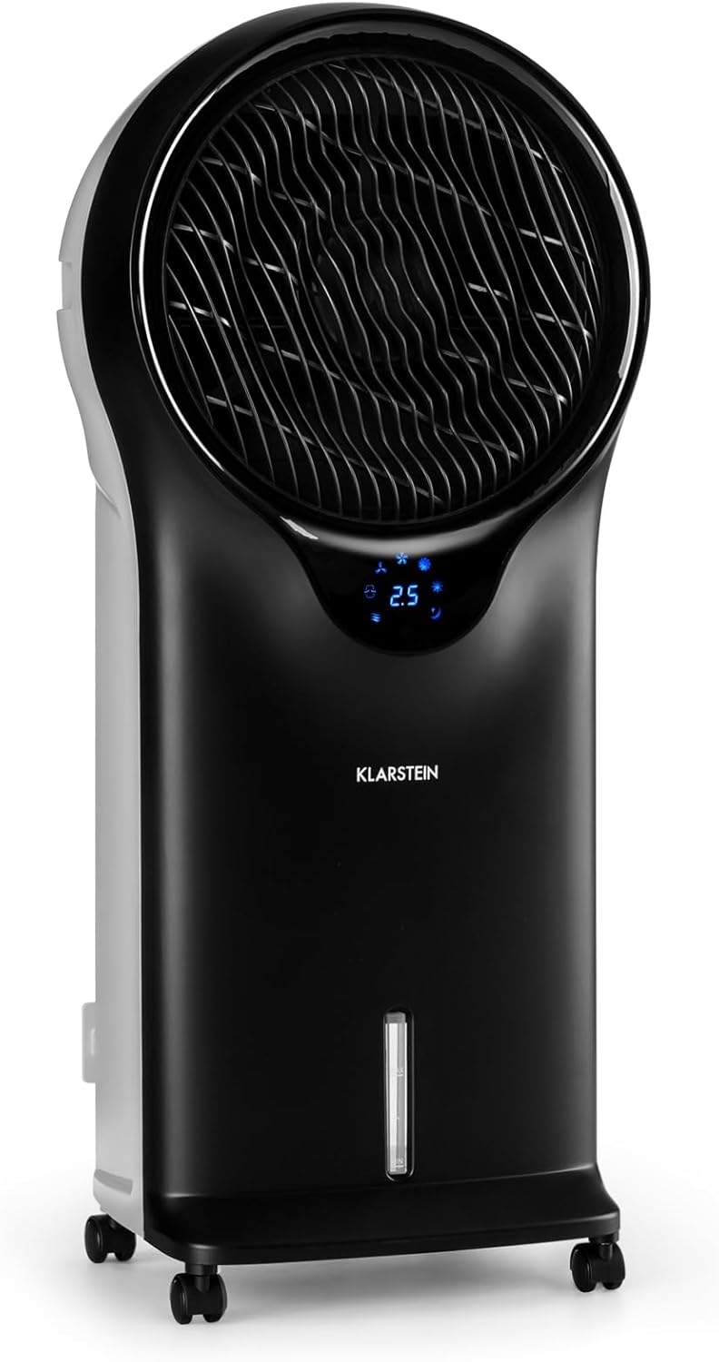 Klarstein 3 in 1 Mobile Air Conditioner, Portable Air Conditioner with Humidifier, Fan, Mobile Air Conditioner, No Evacuation, 2 Ice Packs, Timer, 3 Modes, 90W, Powerful Air Flow 1600m³/h