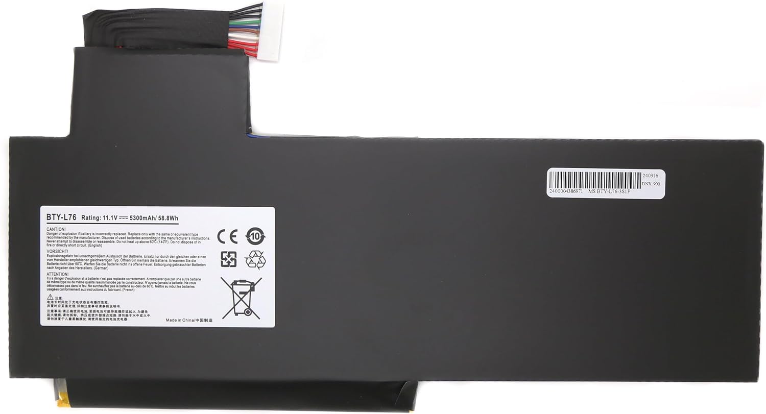 Laptop Battery for MSI GS60 / GS70 / GS72 / MS-1771 / MS-1772 / MS-1774 - Medion Erazer X7615 / X7613 - Schenker XMG C703 - BTY-L76-11.1V 5300mAh