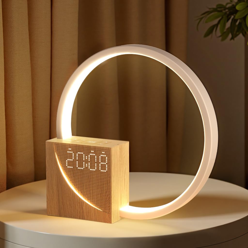 blonbar Bedside Lamp 10W With USB Charging Function, Alarm Clock Light Touch Control Variable Table Lamp Sleep Aid Babies & Adults, 3 Levels of Brightness Night Light for Bedroom Living Room