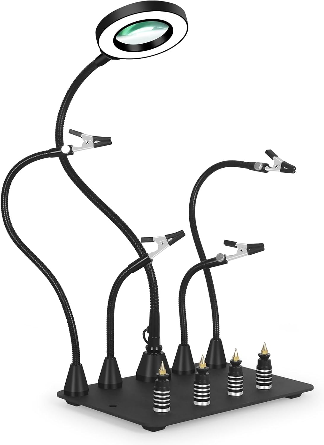 Magnetic Welding Help, Third Hand Soldering with 3X Magnifying Lamp and 4 Flexible Arms, 3rd Hand Electronic Welding Support for Electronic Repair