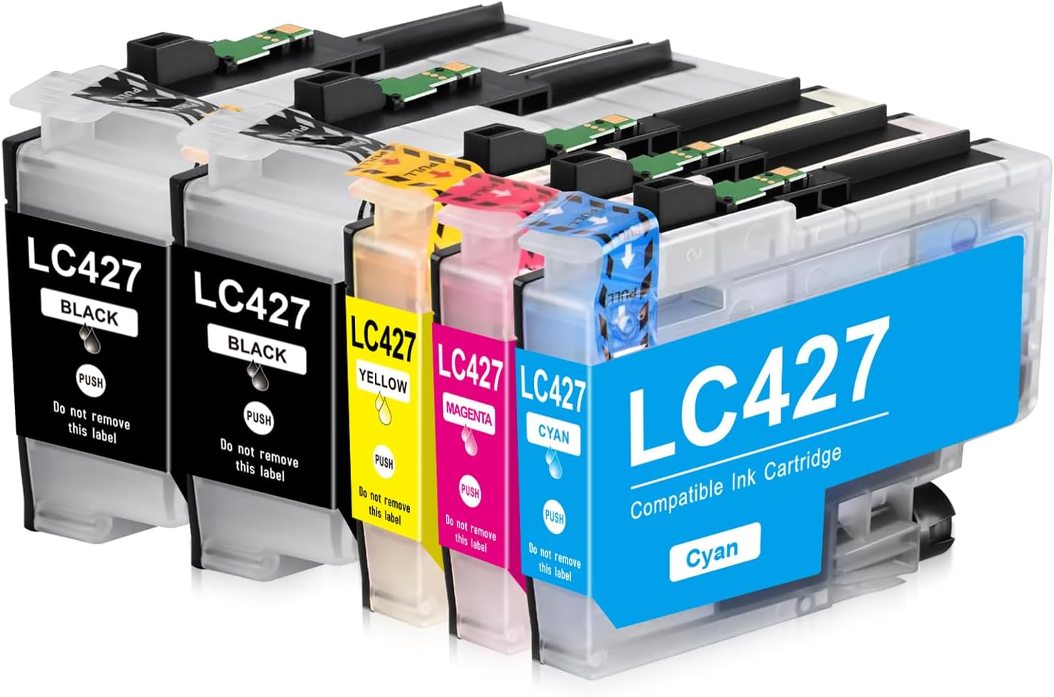 Yongairuink LC427 Compatible Ink Cartridges LC427 LC 427 for Brother HL-J6010DW MFC-J5955DW MFC-J6955DW MFC-J6957DW MFC-J6959DW (5 Packs, 2 Black, 1 Cyan, 1 Magenta, 1 Yellow)