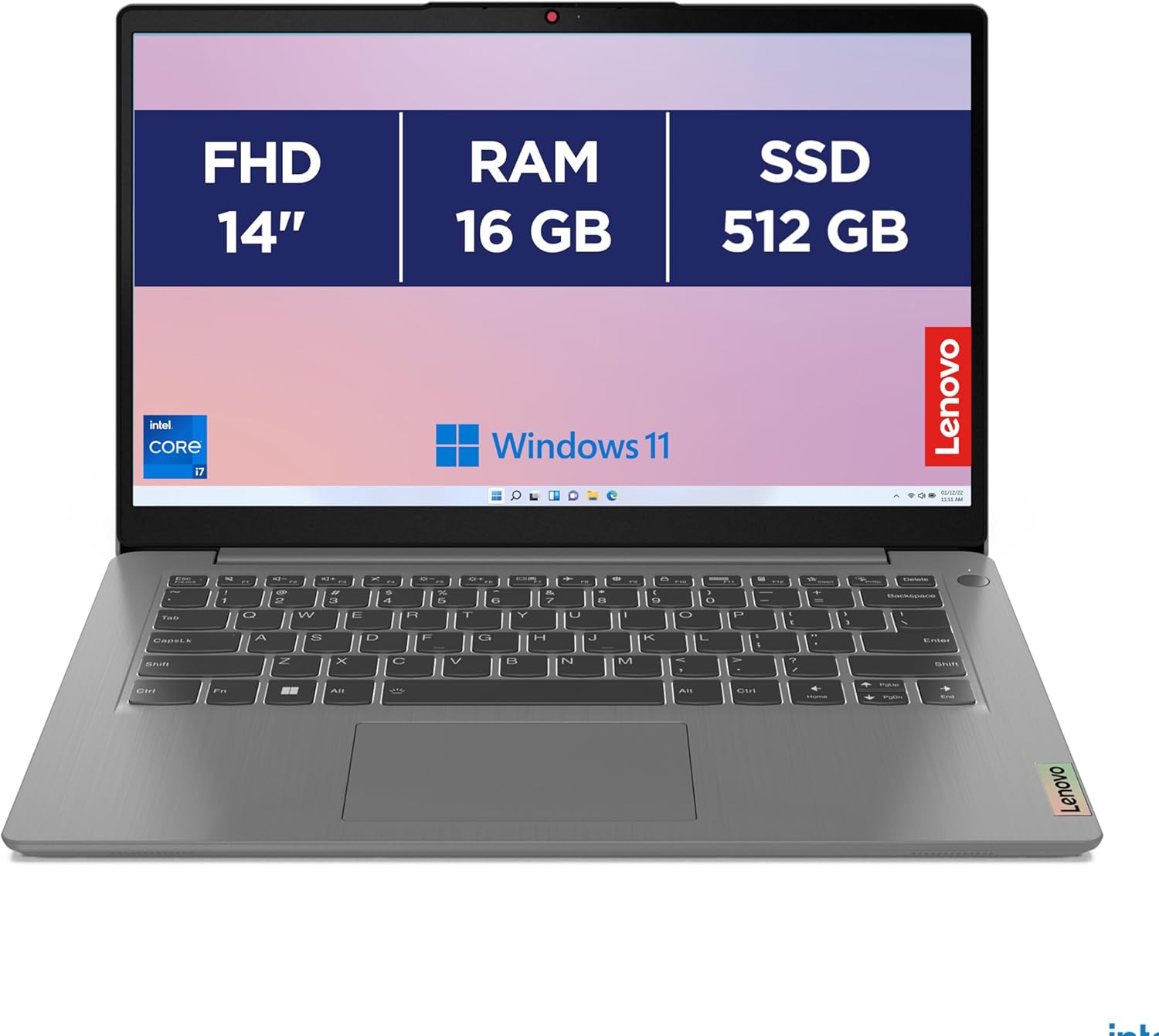 Lenovo IdeaPad 3 14IAU7 – 14 Inch FHD Laptop (Intel Core i7-1255U, 16GB RAM, 512GB SSD, Windows 11 Home) French AZERTY Keyboard – Artic Grey