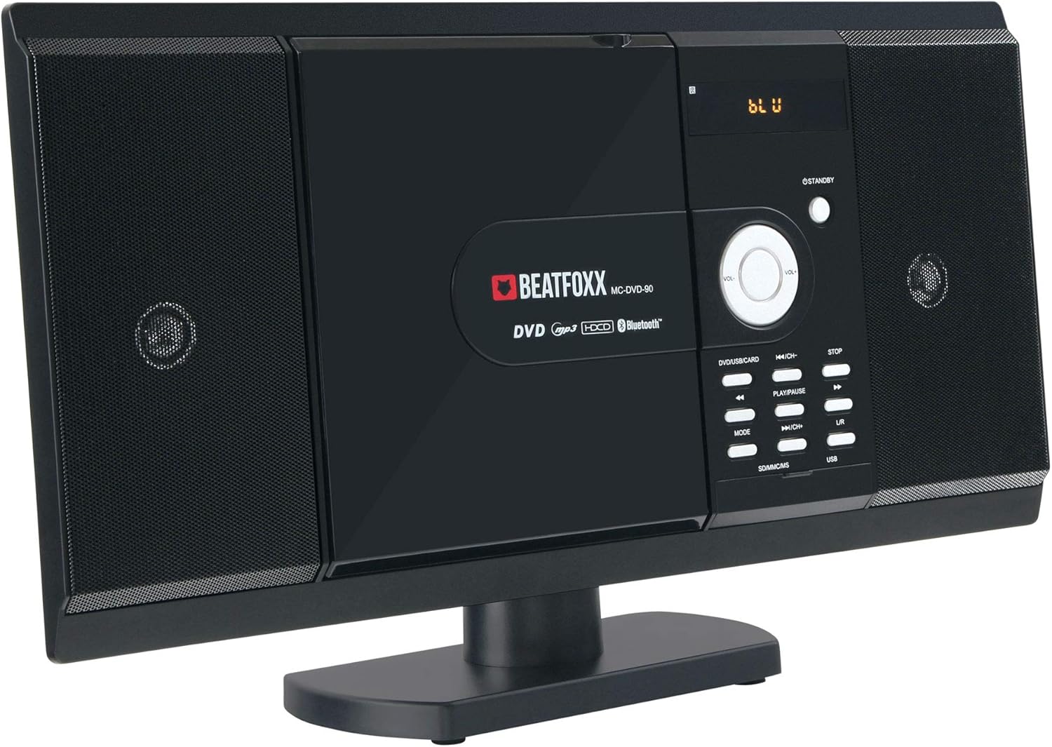 Beatfoxx MC-DVD-90 Compact Vertical Stereo System, DVD/CD/MP3 Players, USB/SD and Bluetooth Ports