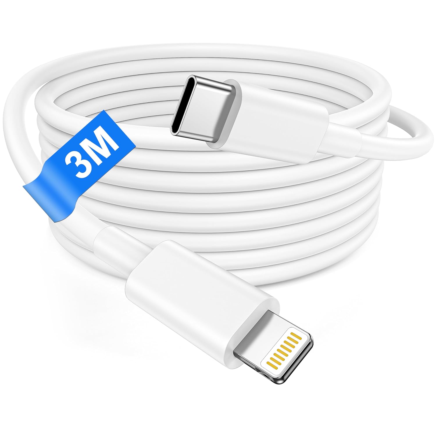 3M USB C to Lightning Cable [Apple MFi Certified], iPhone USB C Cable for iPhone 14 13 12 Pro Max/14 Plus/11/XS/X/8, Long iPhone Fast Charging Cable Lightning USB C Wire Charging Cable 3M Charger