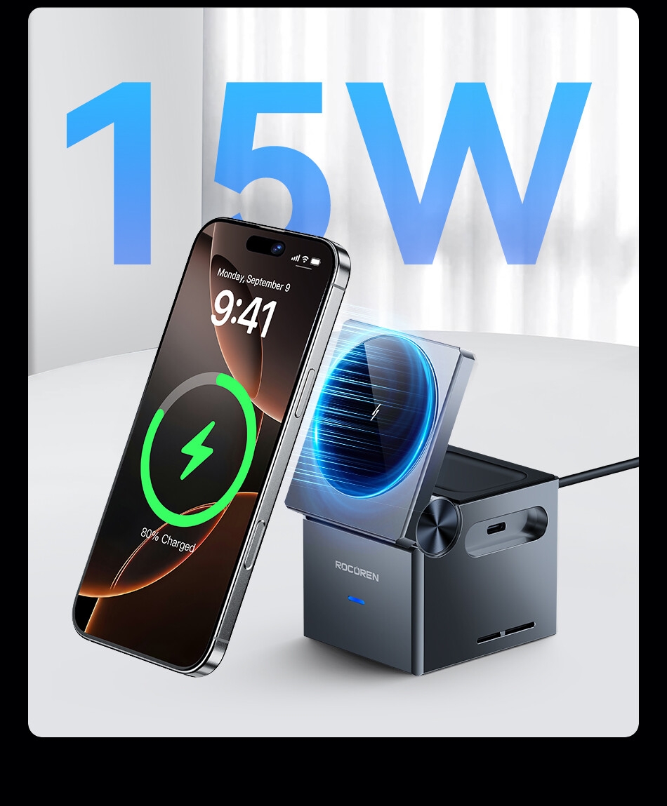 S2a19bd132e8c4dddbaf92090253c05eds Chargeur Rocoren Sans Fil iPhone Samsung – Station de Charge Verticale Rapide