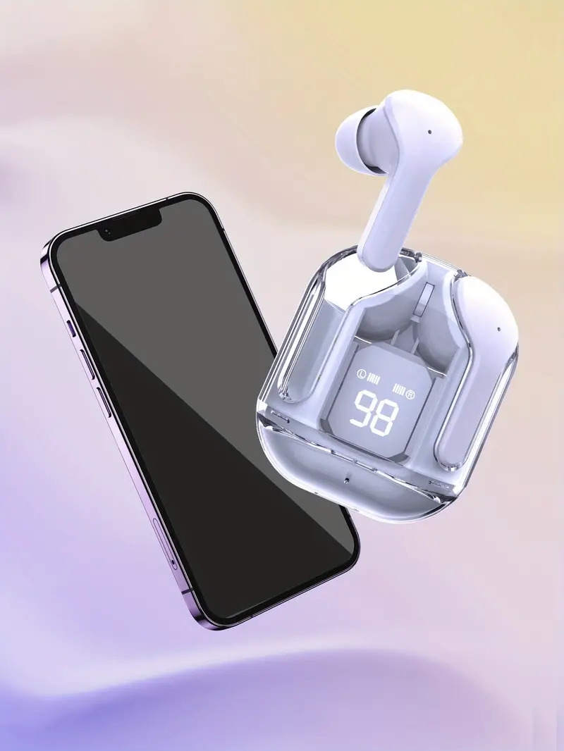 bt 5 3 color true wireless stereo earbuds silicone in ear touch button hands free headset battery capacity digital display low latency low power headset auto power on dual connection built in microphone for smartphones details 4