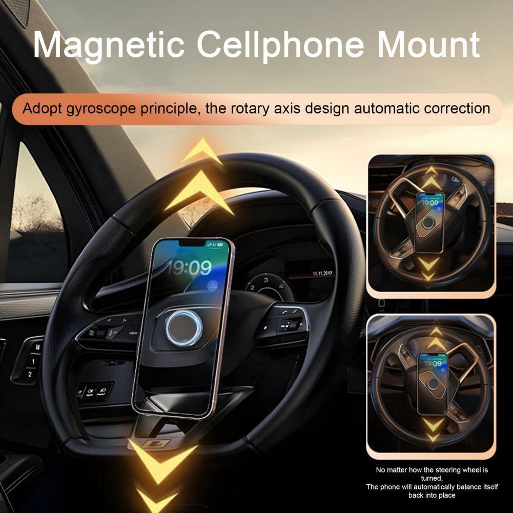 Support de téléphone magnétique pour voiture : rotatif à 360°, support de téléphone portable compact et réglable pour voitures - Aimant puissant, large compatibilité, utilisation facile d'une seule main