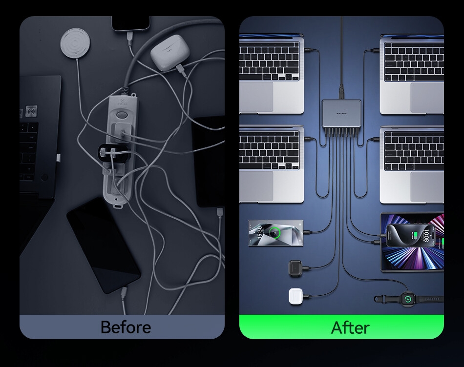 S2e18ea07e5b746ffa35a48244a30ca14G Rocoren Chargeur Rapide 400W – Station d’Alimentation USB-C GaN Portable ⚡