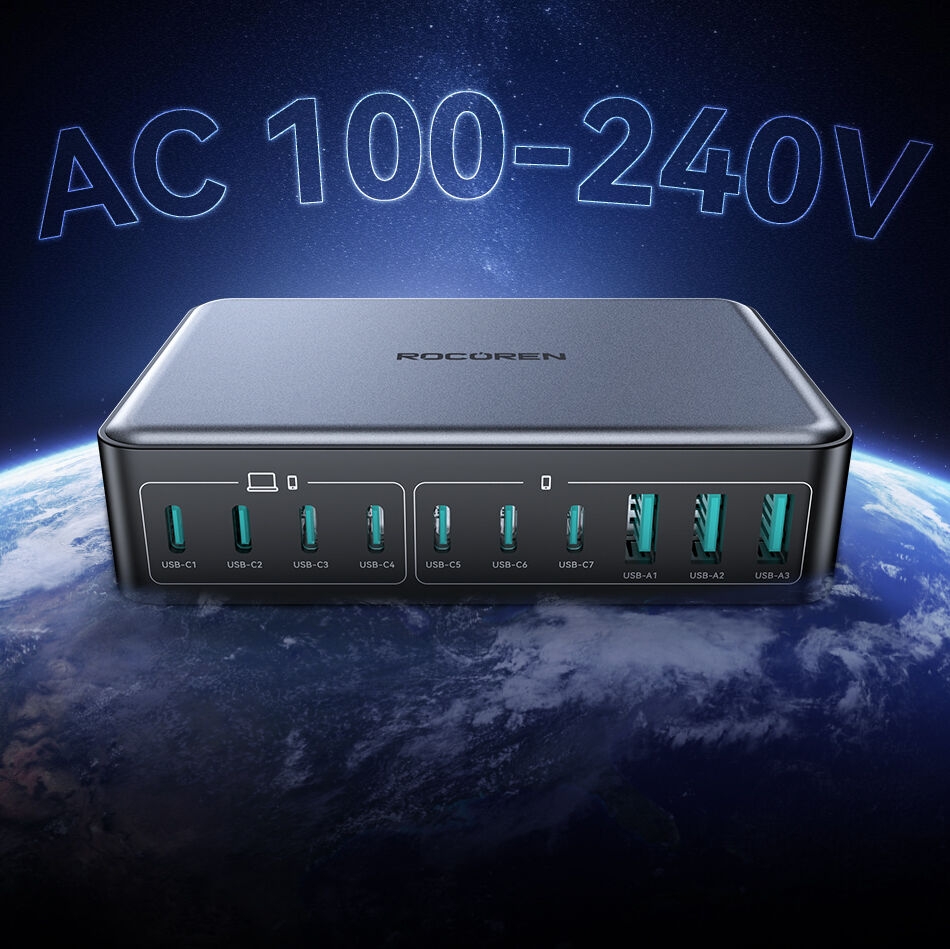 Rocoren Chargeur Rapide 400W – Station d’Alimentation USB-C GaN Portable ⚡