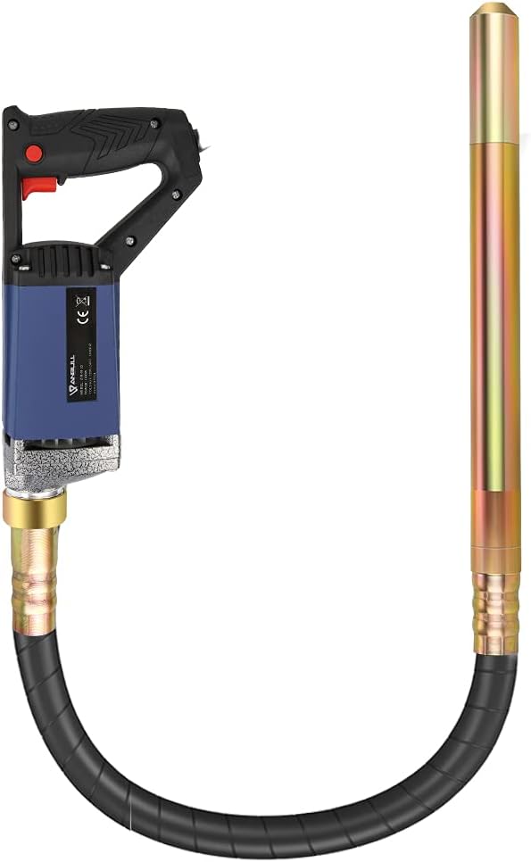 Anbull Electric Concrete Vibrator, 1300 W 1 m Vibrating Needle, Vibrating Needle For Concrete 4800 RPM, Concrete Vibrator is 35 mm, no need to bend over for homework