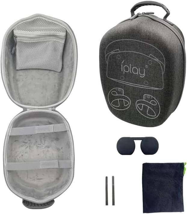 PS VR2 Carrying Case - VR Gaming Headset and Touch Controllers VR Accessories Travel Storage Bag with Lens Protection
