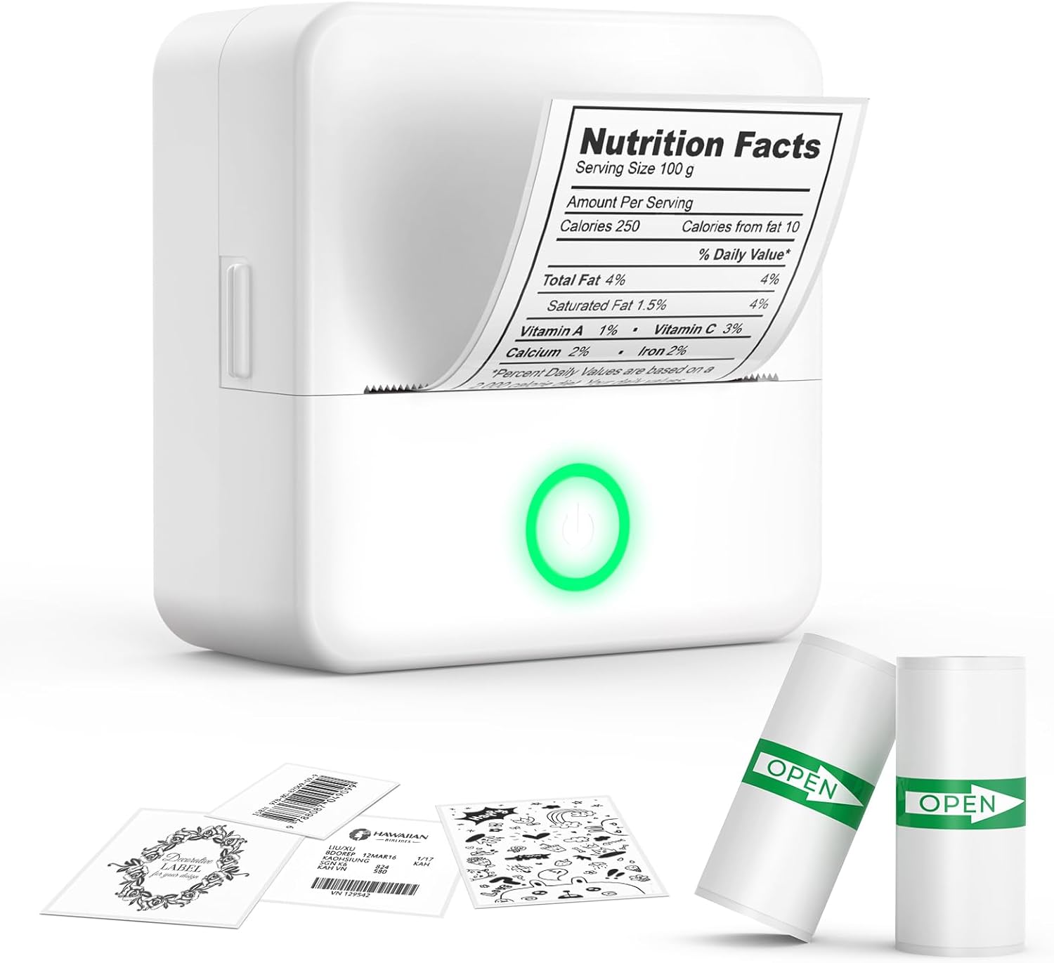 Label Printer Thermal Stickers, Mini Portable Bluetooth Label Maker Printer Label Makers Compatible with Android and iOS for Office Home with