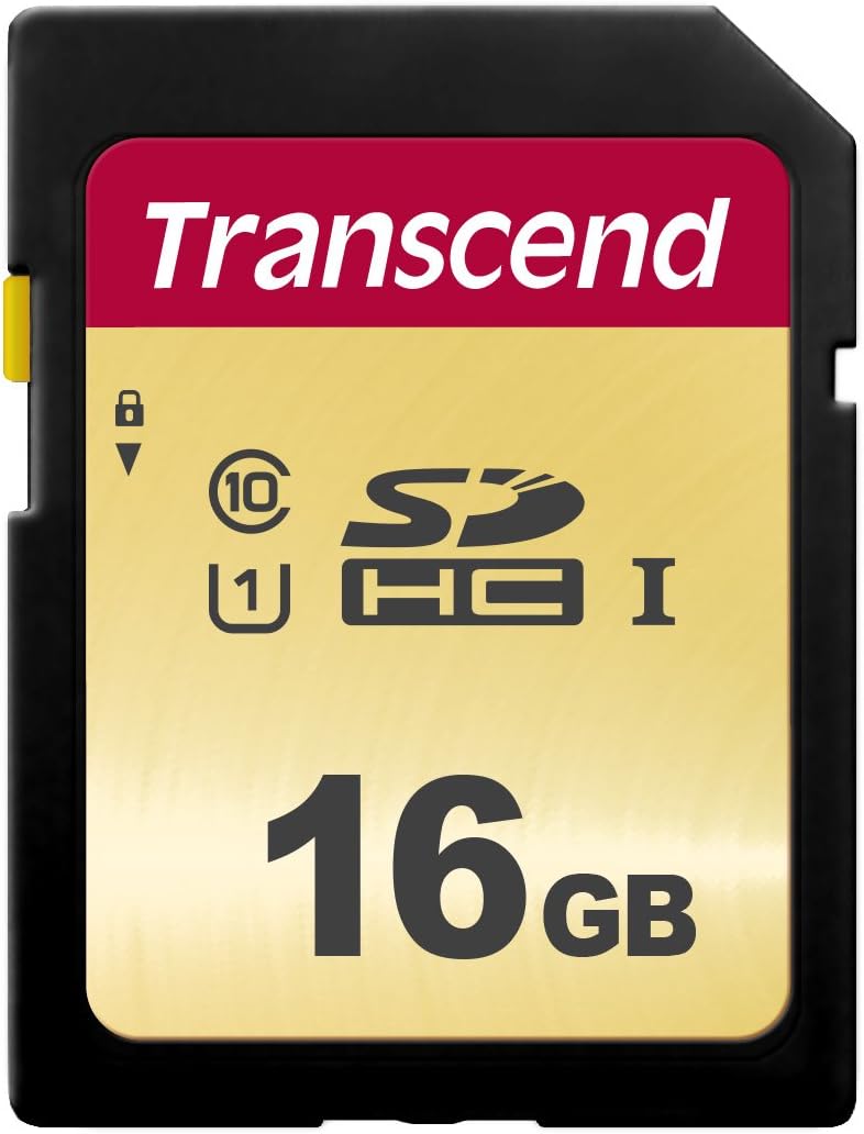 Transcend TS16GSDC500S SDHC Memory Card 16GB UHS-I U3 (Gold)