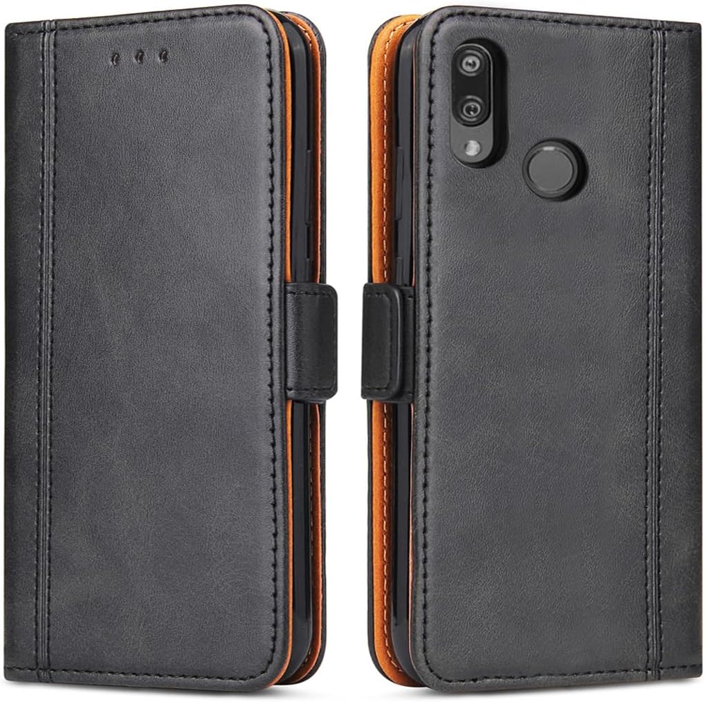 Case for Huawei P Smart 2019, Premium PU Leather Flip Wallet Case, Protective Case for Huawei P Smart 2019, Black
