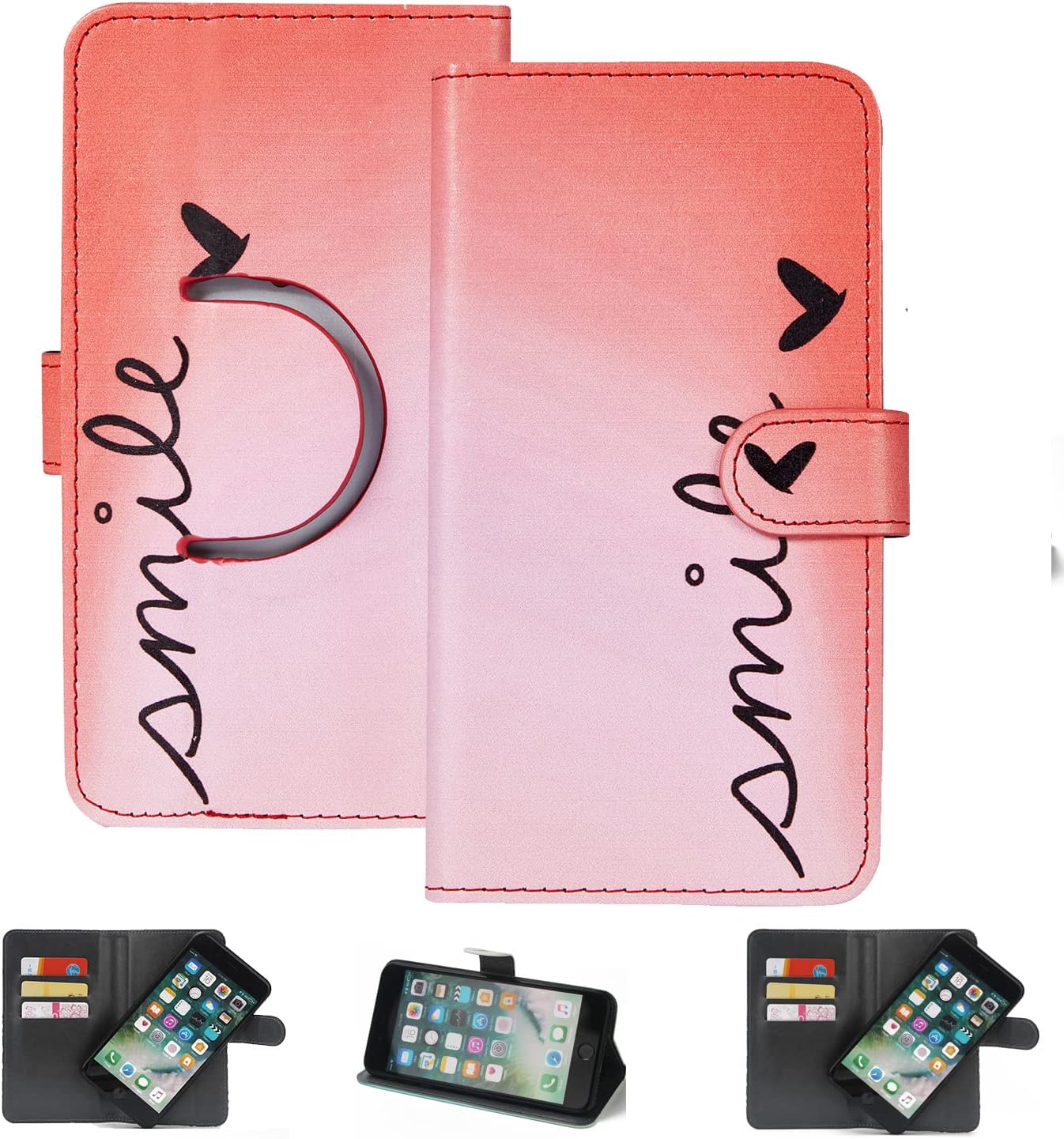 K-S-Trade Case for Haier Titan T5 Protective Case Compatible with Haier Titan T5 Bag Cover Pouch Wallet Case 360° Smartphone Red 1x -