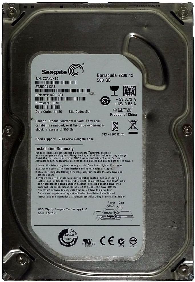 Seagate ST3500413AS Barracuda 7200.12 Hard Drives 3.5 Serial ATA