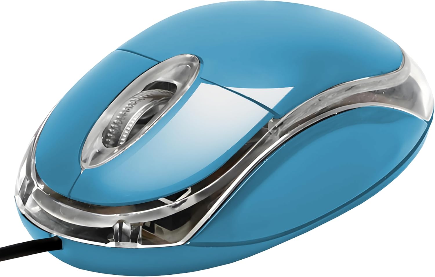 APM 100122 Wired Optical Mouse Blue Ambidextrous Backlight 800 DPI 3 Buttons Compatible with PC Mac Laptop