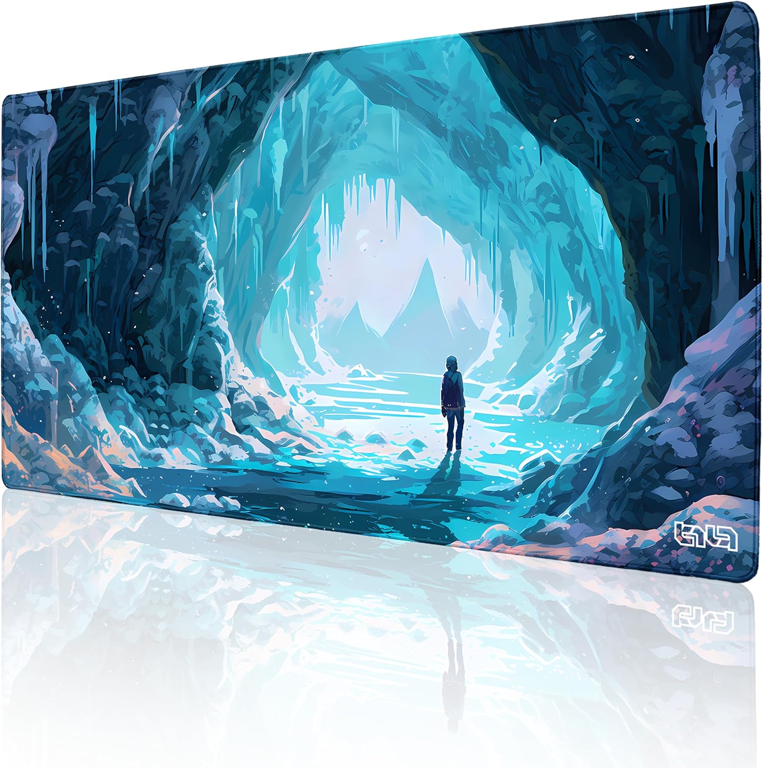 Tilt Office Desk Pad 100 x 50 cm XXL Gaming Mouse Pad | Large Non-Slip Mouse Pad for Office and PC Gadgets | Waterproof Desk Mat (Frosty Puzzle)