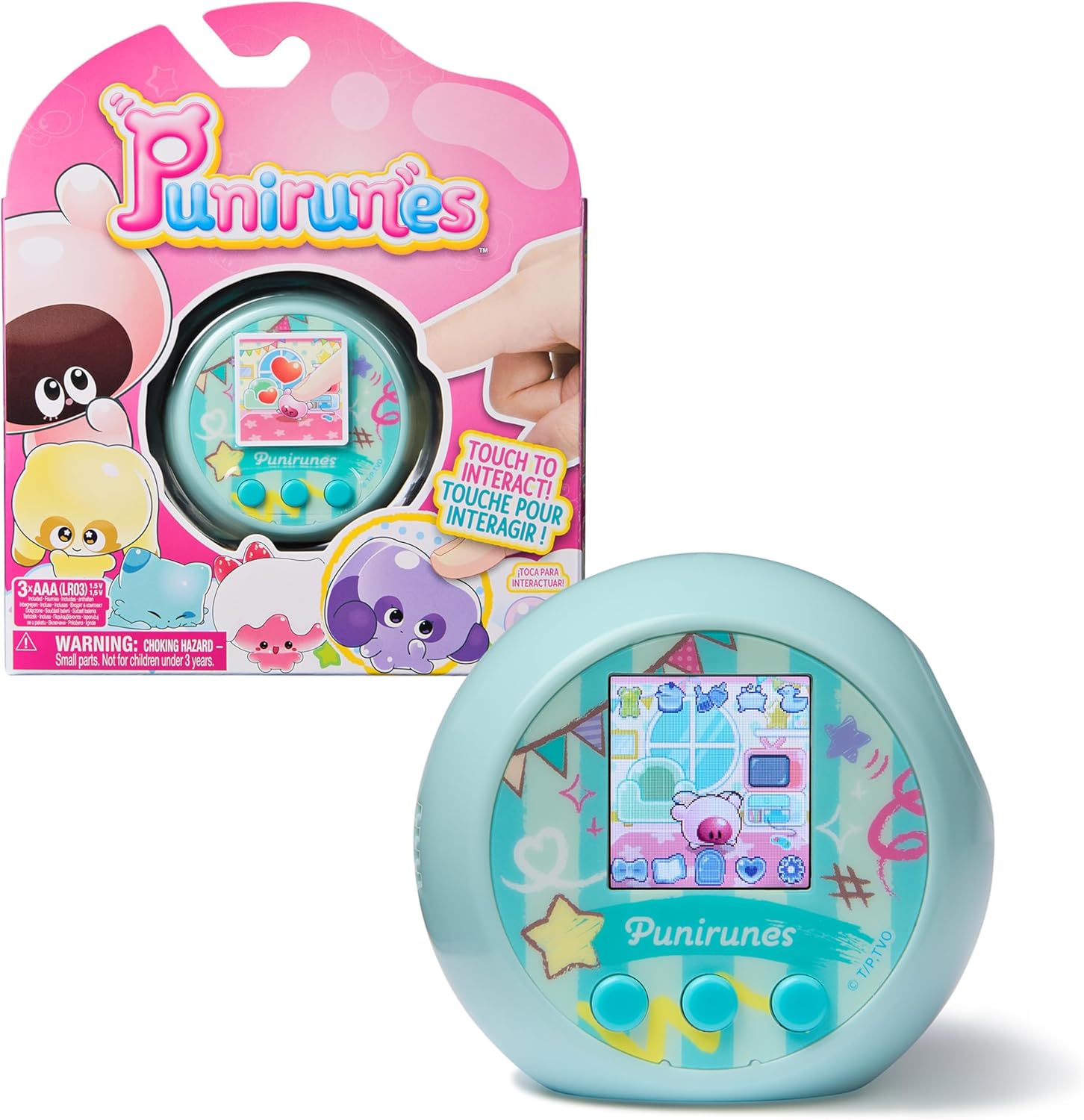 Punirunes - Interactive Companion - Interactive Animal - Kids Touch Game with Digital Animals - 55 Interactive Animals to Collect - Sound Reaction Box - Children's Toy Age 5+