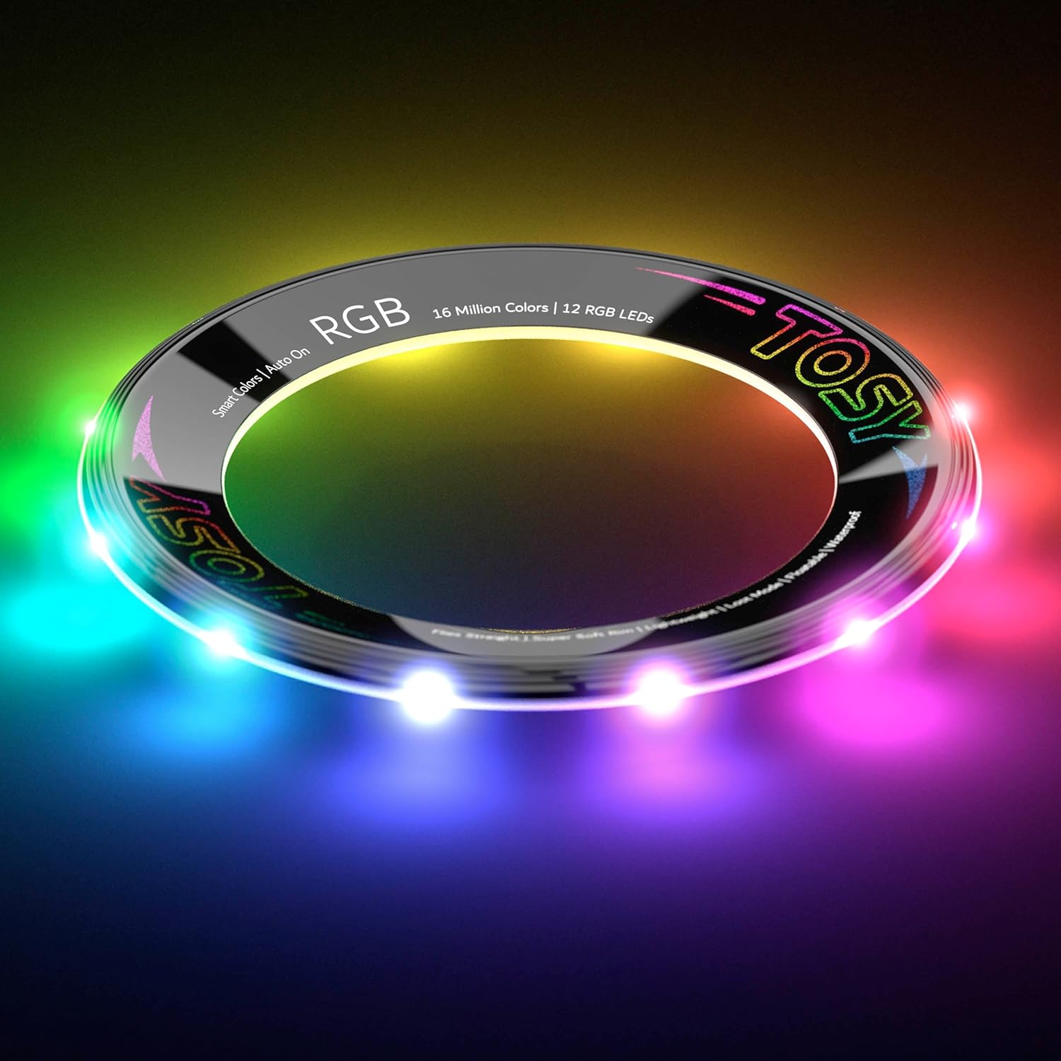 TOSY Multi-Color LED Flying Ring or 12 LED Mono Bright Lost Mode Auto Ignition Safe Soft Waterproof Lightweight Frisbee Birthday Camping Gift for Boy/Girls/Kids