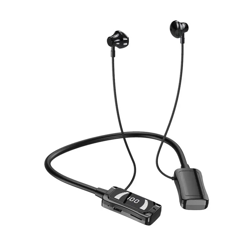 ultra long   wireless neckband earphones for running usb rechargeable wireless enabled type c charging port details 7