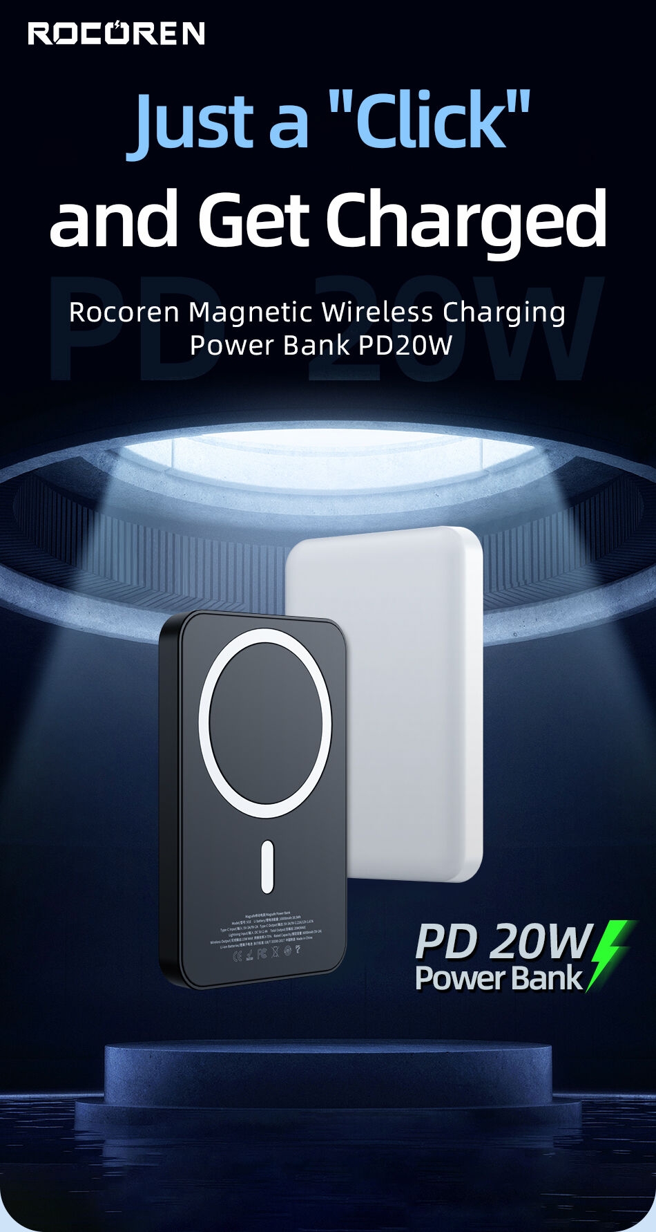 Rocoren Magnetic Wireless Power Bank