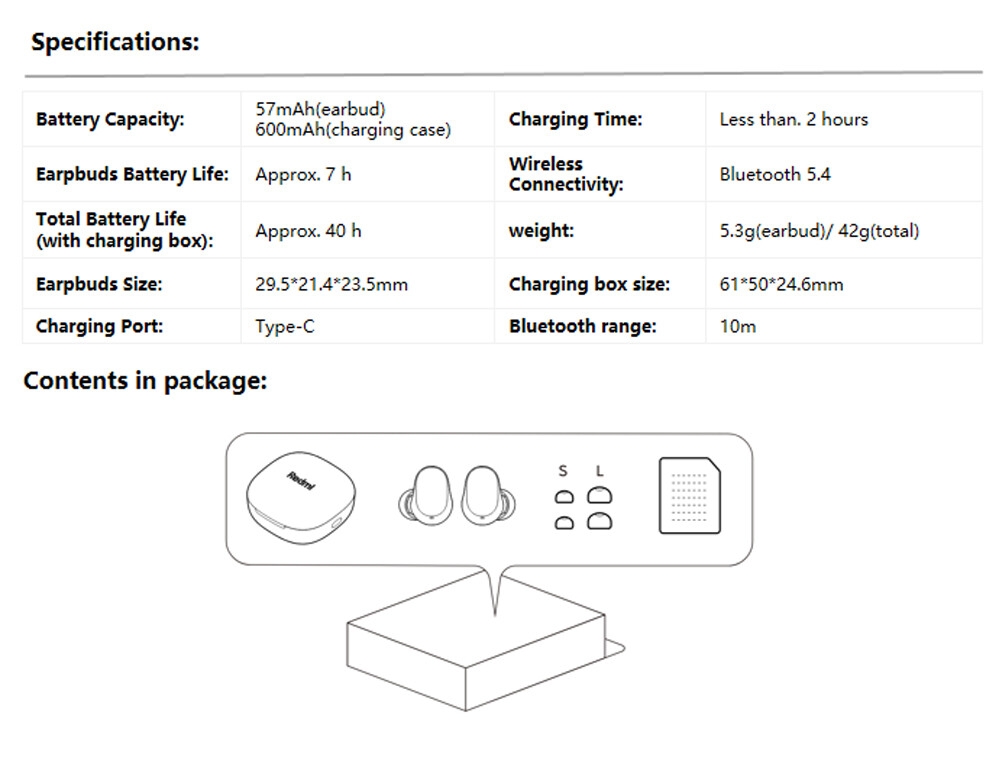 S47a54d5fb81649c4a831484720fc7ad0Z Xiaomi Redmi Buds 6 Play – Écouteurs Sans Fil Blancs avec 30h d’Autonomie ????