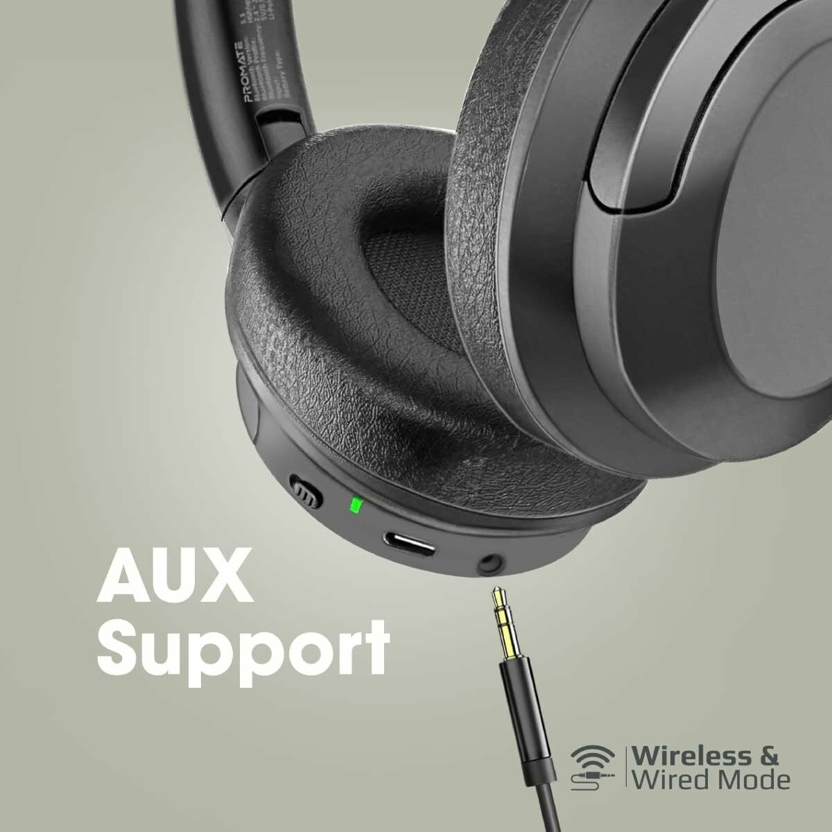 DeepBass R500 Casque sans Fil ANC , Hi-FI avec Suppression Active du Bruit, Bluetooth v5.3 avec Mic, 16 Heures , Design Pliable 3,5 mm pour iPhone WAFFIR.MA MAROC DES