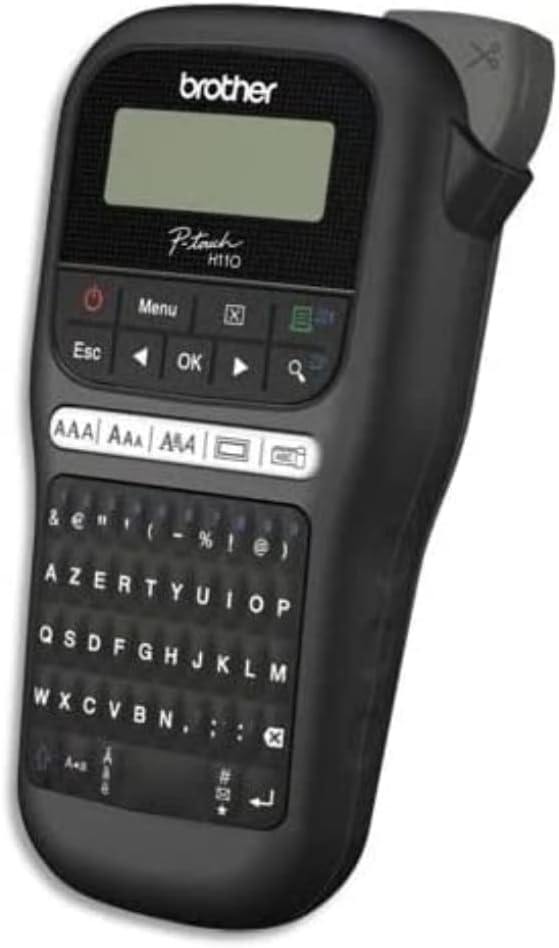 Brother PT-H110 Portable and Playful Compact Labeling Machine Ideal for Office Use | Comes with 1 x 12mm Black/White Tze Tape